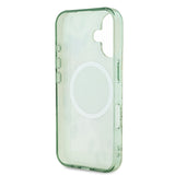 Apple iPhone 16 Plus Kılıf Guess Magsafe Şarj Özellikli IML Baskılı Yazı Logolu Flower Tonal Circle Kapak Yeşil