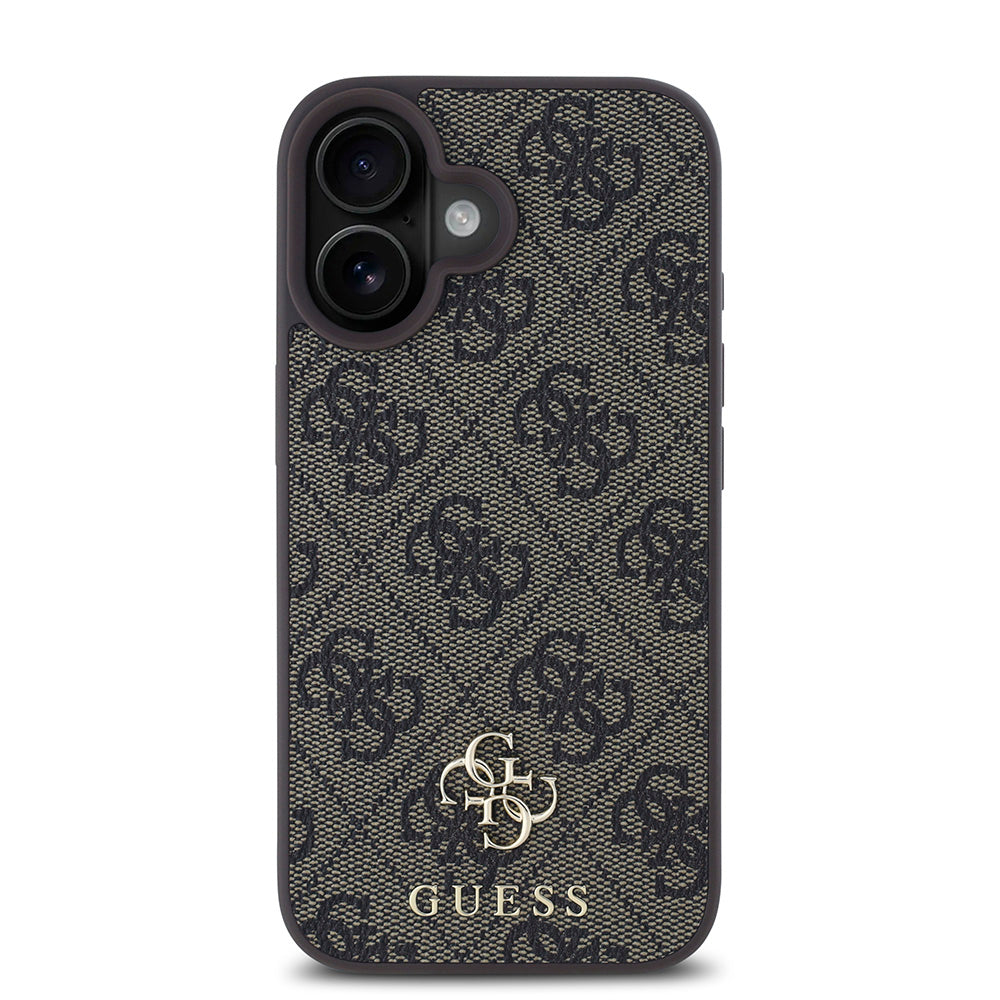 Apple iPhone 16 Plus Kılıf Guess Magsafe Şarj Özellikli Small 4G Classic Kapak Kahverengi