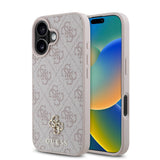 Apple iPhone 16 Plus Kılıf Guess Magsafe Şarj Özellikli Small 4G Classic Kapak Pembe