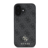 Apple iPhone 16 Plus Kılıf Guess Magsafe Şarj Özellikli Small 4G Classic Kapak Siyah