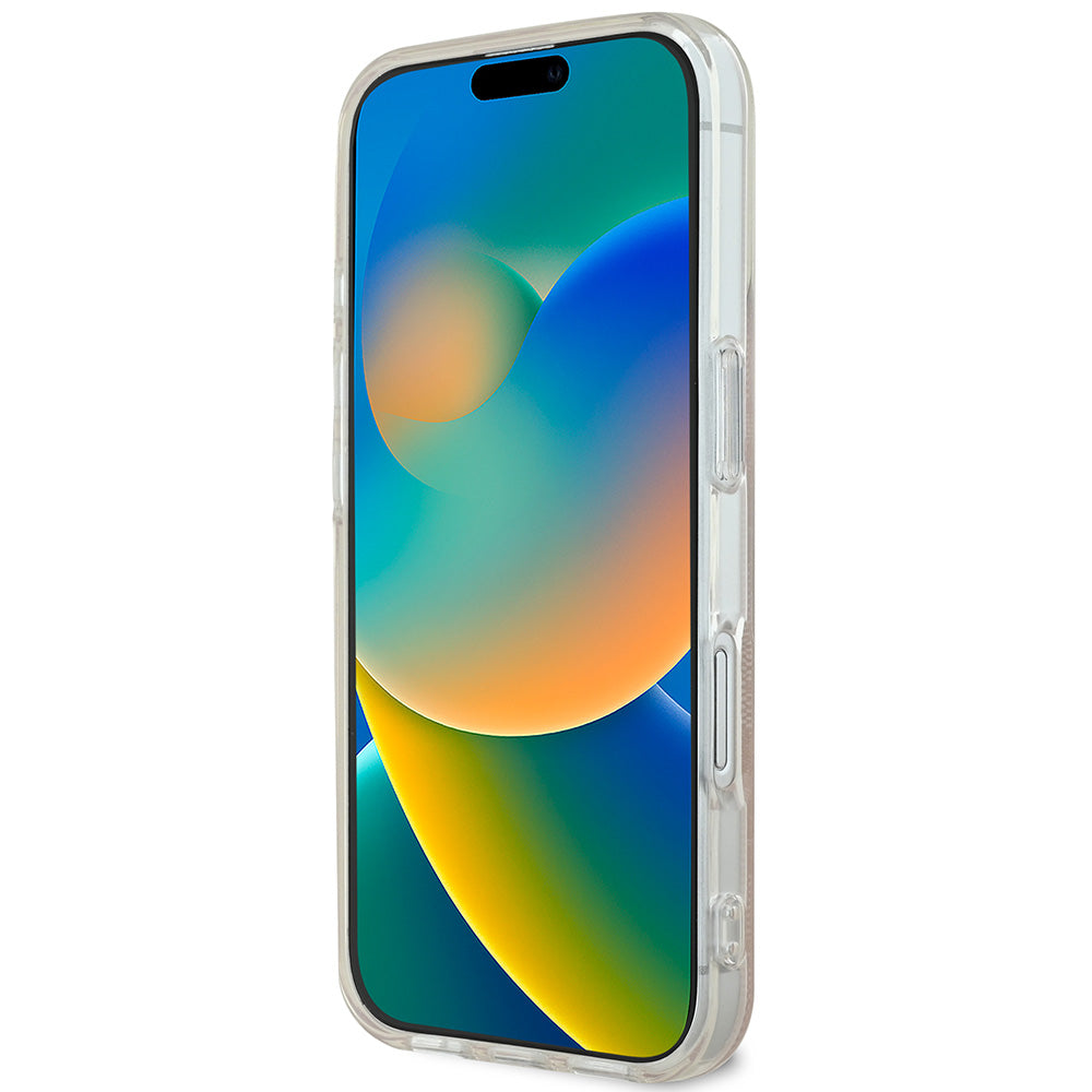 Apple iPhone 16 Plus Kılıf Guess Magsafe Şarj Özellikli Yazı Logolu 4G Desenli Kapak Pembe