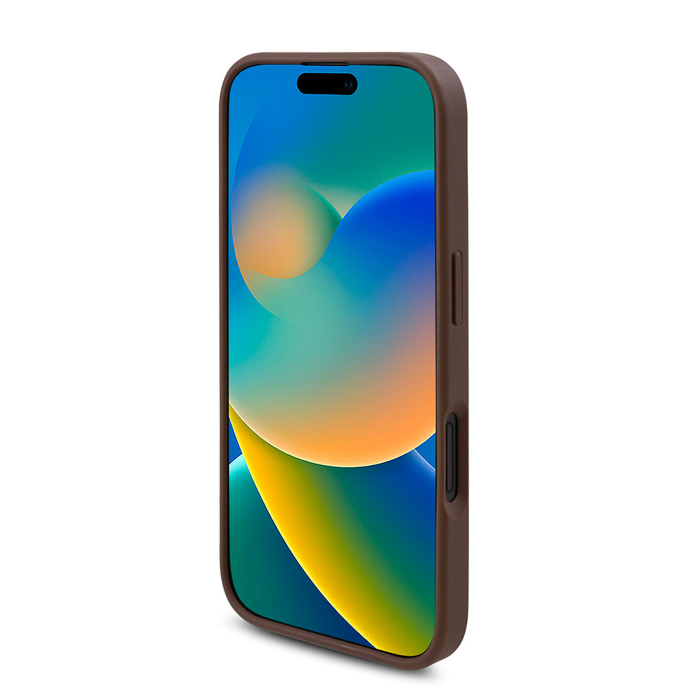 Apple iPhone 16 Plus Kılıf Guess Magsafe Uyumlu Gül Baskılı ve 4G Desenli Kapak Kahverengi