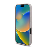 Apple iPhone 16 Plus Kılıf Guess PU Deri 4G Desenli Metal Büyük 4G ve Yazı Logolu Kapak Pembe