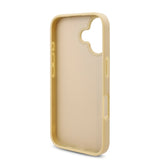 Apple iPhone 16 Plus Kılıf Guess Üçgen Logolu Rhinestone Taşlı Kapak Gold