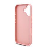 Apple iPhone 16 Plus Kılıf Guess Üçgen Logolu Rhinestone Taşlı Kapak Pembe