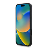 Apple iPhone 16 Plus Kılıf Guess M-safe Şarj Özellikli Bilek Askı İpli Yazı Logolu Kapak Siyah