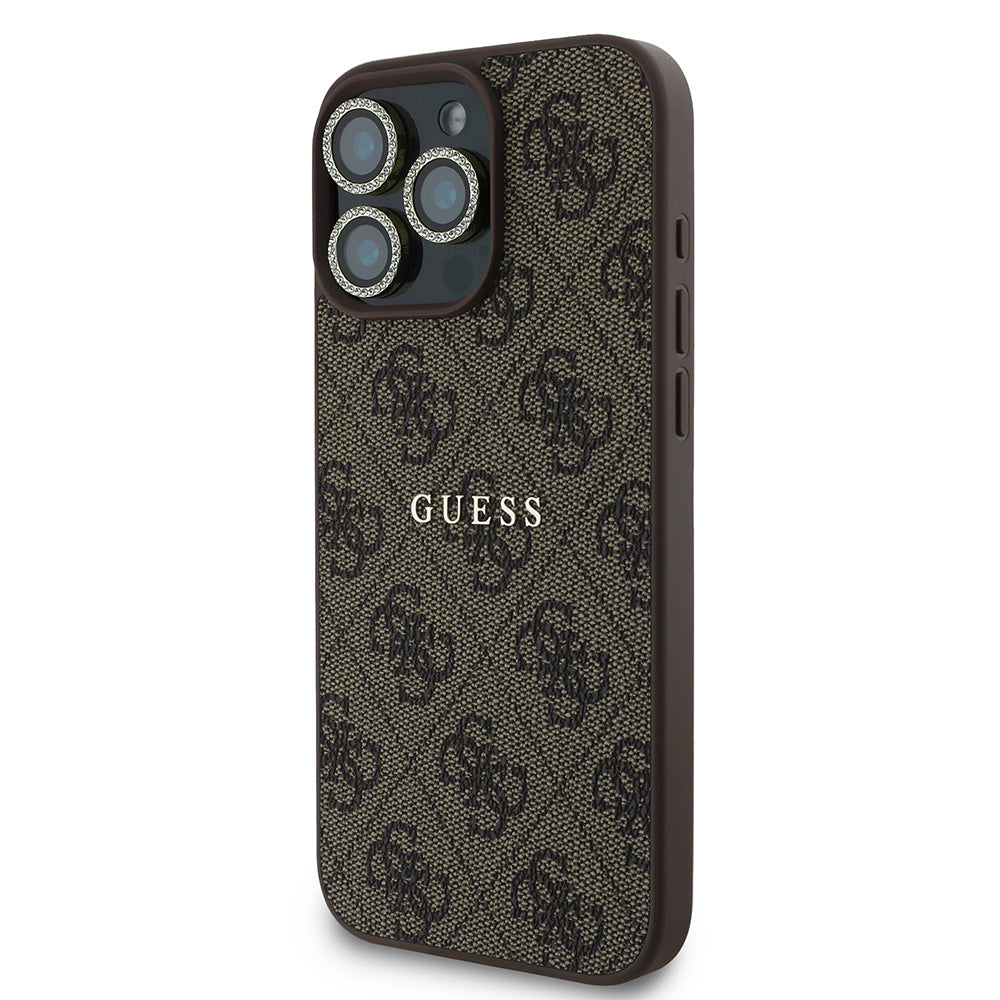 Apple iPhone 16 Pro Guess 3'lü Aksesuar Seti Kılıf Ekran ve Lens Koruyucu Kahverengi