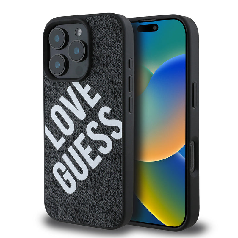 Apple iPhone 16 Pro Kılıf Guess Big Love Guess Kapak Siyah