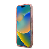 Apple iPhone 16 Pro Kılıf Guess Magsafe Şarj Özellikli IML Peony ve 4G Desenli Klasik Logolu Kapak Pembe