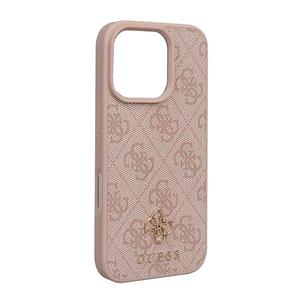 Apple iPhone 16 Pro Kılıf Guess Magsafe Şarj Özellikli Small 4G Classic Kapak Pembe