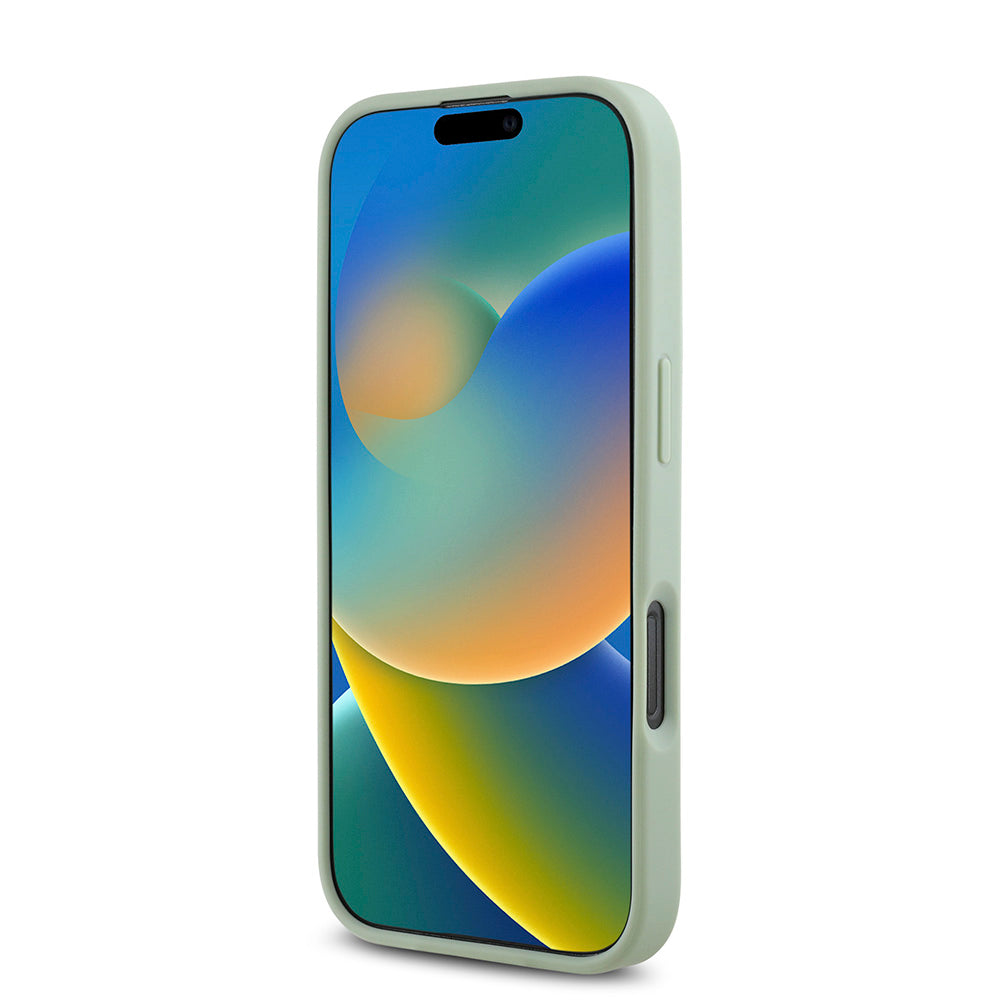 Apple iPhone 16 Pro Kılıf Guess Magsafe Şarj Özellikli Yazı Logolu Grained Kapak Yeşil