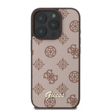Apple iPhone 16 Pro Kılıf Guess Magsafe Şarj Özellikli Yazı Logolu Peony Kapak Kahverengi