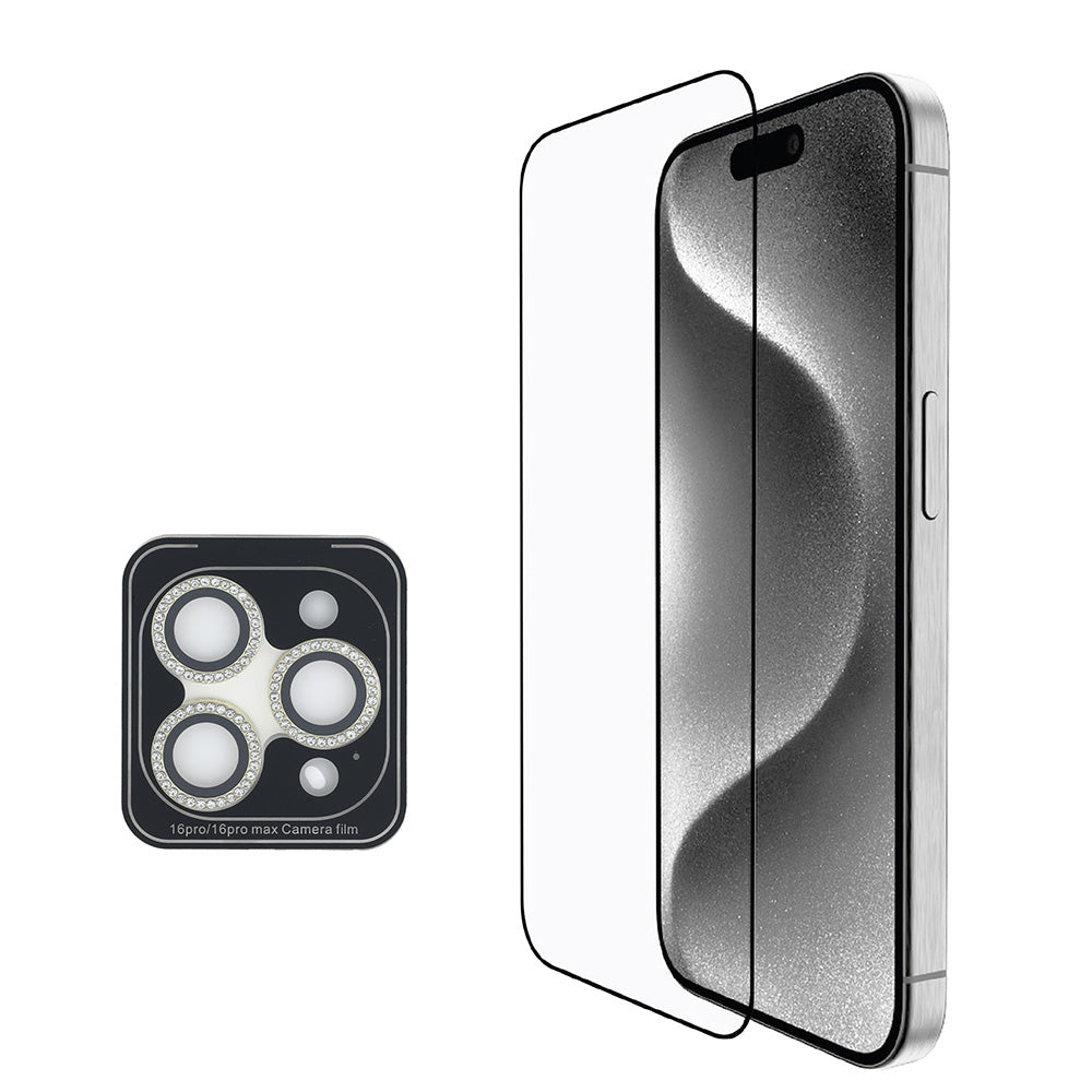 Apple iPhone 16 Pro Max Guess Kılıf Ekran ve Lens Koruyucu 3'lü Aksesuar Seti Pembe