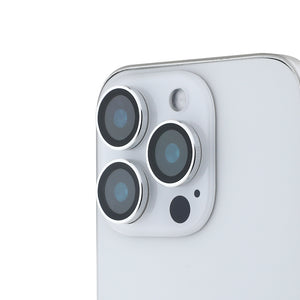 Apple iPhone 16 Pro Guess Metal Kamera Lens Koruyucu Gümüş