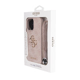 Apple iPhone 16 Pro Max Kılıf Guess 4G Büyük Metal Logolu Askılı Kapak Pembe