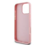 Apple iPhone 16 Pro Max Kılıf Guess 4G Büyük Metal Logolu Glitter Kapak Pembe