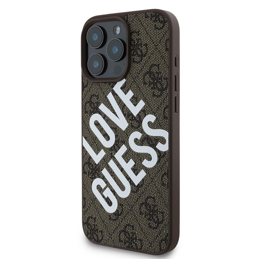 Apple iPhone 16 Pro Max Kılıf Guess Big Love Guess Kapak Kahverengi