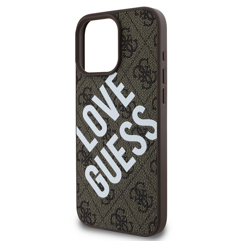 Apple iPhone 16 Pro Max Kılıf Guess Big Love Guess Kapak Kahverengi