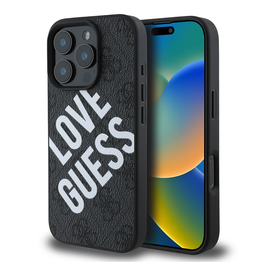 Apple iPhone 16 Pro Max Kılıf Guess Big Love Guess Kapak Siyah
