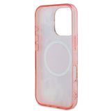 Apple iPhone 16 Pro Max Kılıf Guess Magsafe Şarj Özellikli Flower Tonal Circle Kapak Pembe