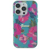 Apple iPhone 16 Pro Max Kılıf Guess Magsafe Şarj Özellikli Flower Tone On Tone Ring Kapak Pembe
