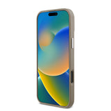Apple iPhone 16 Pro Max Kılıf Guess Magsafe Şarj Özellikli Grained Triangle Kapak Kahverengi