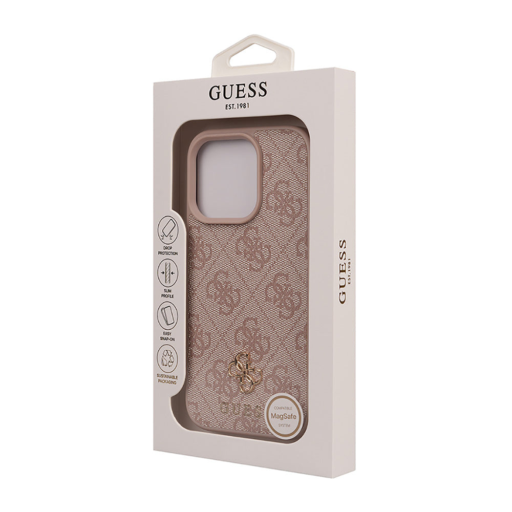 Apple iPhone 16 Pro Max Kılıf Guess Magsafe Şarj Özellikli Small 4G Classic Kapak Pembe