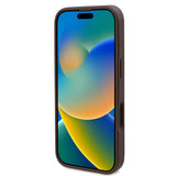 Apple iPhone 16 Pro Kılıf Guess Magsafe Uyumlu Gül Baskılı ve 4G Desenli Kapak Kahverengi