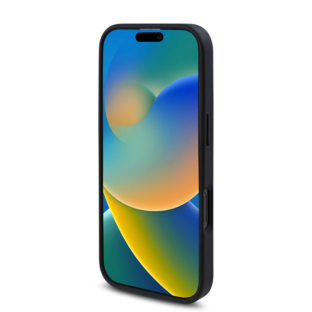 Apple iPhone 16 Pro Kılıf Guess Magsafe Uyumlu Gül Baskılı ve 4G Desenli Kapak Siyah