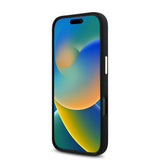 Apple iPhone 16 Pro Max Kılıf Guess Yazı ve Taşlı 4G Logolu Metal Kamera Çerçeveli Silikon Kapak Siyah