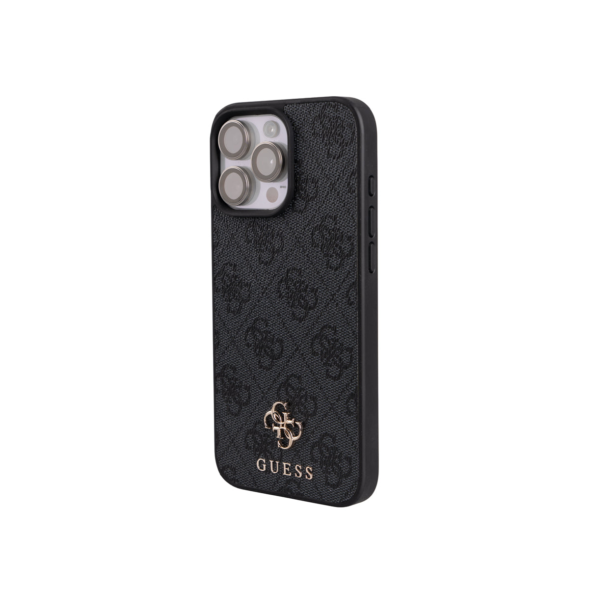 Apple iPhone 16 Pro Max Kılıf Guess M-safe Şarj Özellikli Askılı ve Kartlıklı 4G Logo Kapak Siyah
