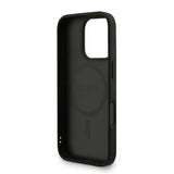 Apple iPhone 16 Pro Max Kılıf Guess M-safe Şarj Özellikli Bilek Askı İpli Yazı Logolu Kapak Siyah