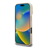 Apple iPhone 16 Pro Max Kılıf Guess M-safe Şarj Özellikli Kamera Standlı Peony Kapak PU Deri Bej