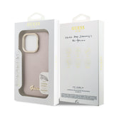 Apple iPhone 16 Pro Max Kılıf Guess M-safe Şarj Özellikli Kamera Standlı Peony Kapak PU Deri Pembe