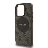 Apple iPhone 16 Pro Kılıf Guess Magsafe Şarj Özellikli Circle Classic Kapak Kahverengi