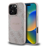 Apple iPhone 16 Pro Kılıf Guess Magsafe Şarj Özellikli Circle Classic Kapak Pembe