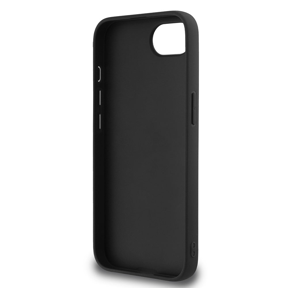 Apple iPhone 16E Kılıf Guess 4G Büyük Metal Logolu Glitter Kapak Siyah