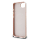 Apple iPhone 16E Kılıf Guess 4G Desenli Script Metal Logolu Kapak Pembe