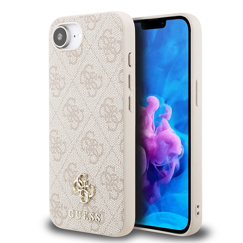 Apple iPhone 16E Kılıf Guess M-safe Şarj Özellikli Small 4G Classic Kapak Pembe