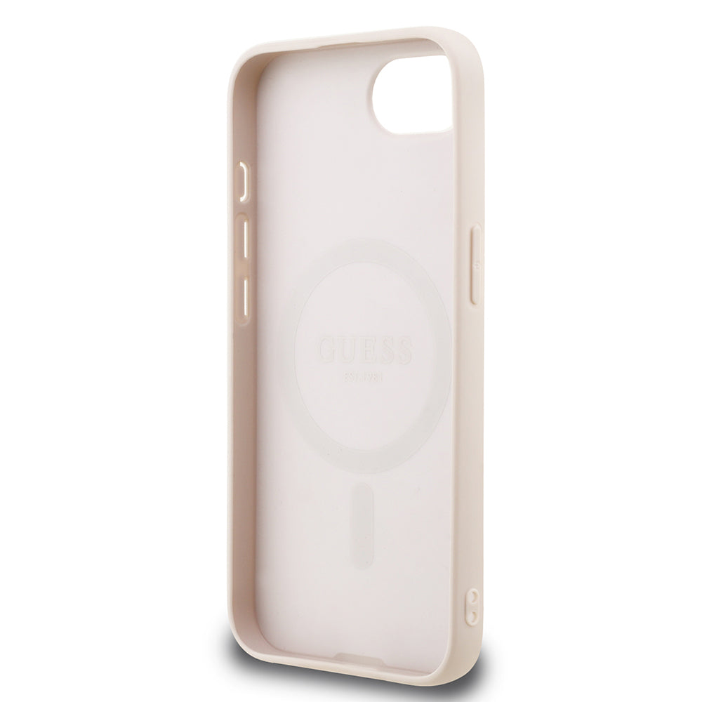 Apple iPhone 16E Kılıf Guess M-safe Şarj Özellikli Small 4G Classic Kapak Pembe
