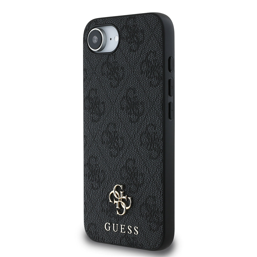 Apple iPhone 16E Kılıf Guess M-safe Şarj Özellikli Small 4G Classic Kapak Siyah
