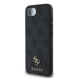 Apple iPhone 16E Kılıf Guess M-safe Şarj Özellikli Small 4G Classic Kapak Siyah