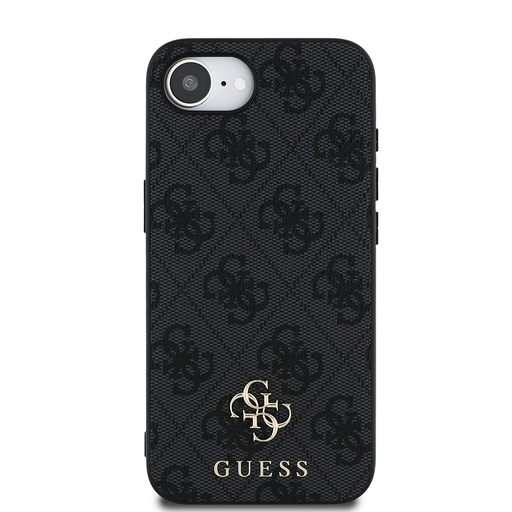 Apple iPhone 16E Kılıf Guess M-safe Şarj Özellikli Small 4G Classic Kapak Siyah