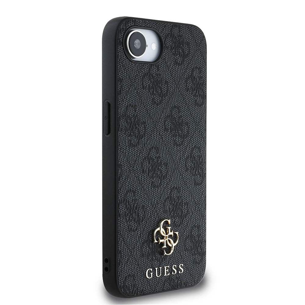 Apple iPhone 16E Kılıf Guess M-safe Şarj Özellikli Small 4G Classic Kapak Siyah