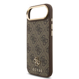 Apple iPhone 17 Air Guess 3'lü Aksesuar Seti 4G ve Yazı Logolu Kılıf Ekran ve Lens Koruyucu Kahverengi