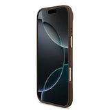 Apple iPhone 17 Air Kılıf Guess 4G Büyük Metal Logolu Kalın Askılı Kapak Kahverengi