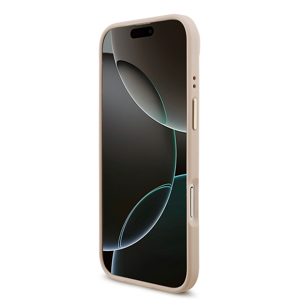 Apple iPhone 17 Air Kılıf Guess 4G Büyük Metal Logolu Kalın Askılı Kapak Pembe
