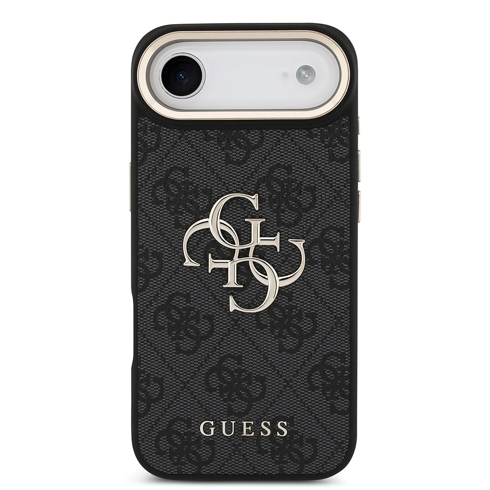 Apple iPhone 17 Air Kılıf Guess 4G Büyük Metal Logolu Kalın Askılı Kapak Siyah