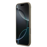 Apple iPhone 17 Air Kılıf Guess 4G Metal Grained Yazı Logolu TPU Kapak Kahverengi