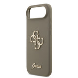 Apple iPhone 17 Air Kılıf Guess 4G Metal Grained Yazı Logolu TPU Kapak Kahverengi